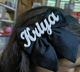 Black Customize name bow Headband