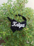 Black Customize name bow Headband