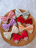 Baby Pink Pearl Triangle Puff Bow