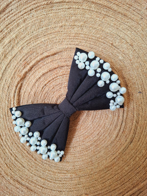 Black Pearl Puff Bow