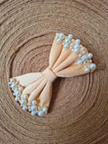 Beige Pearl Puff bow