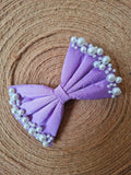 Light Purple Pearl Puff Bow