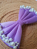 Light Purple Pearl Puff Bow
