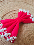Dark Pink Pearl Puff Bow