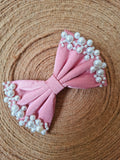 Baby Pink Pearl Puff Bow