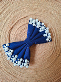 Blue Pearl Puff Bow