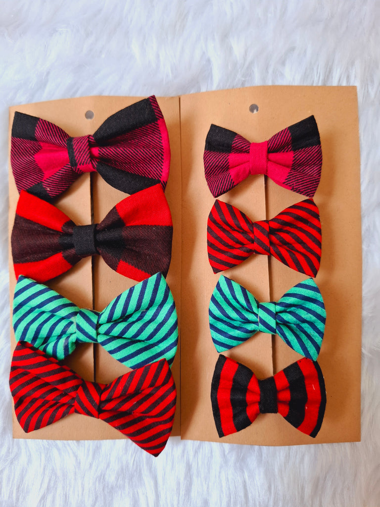 Twinning Stripe – Mother & Daughter Bow Set (Matching Pair)