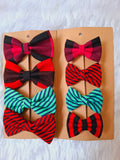 Twinning Stripe – Mother & Daughter Bow Set (Matching Pair)