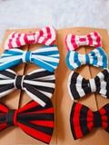 Twinning Stripe – Mother & Daughter Bow Set (Matching Pair)
