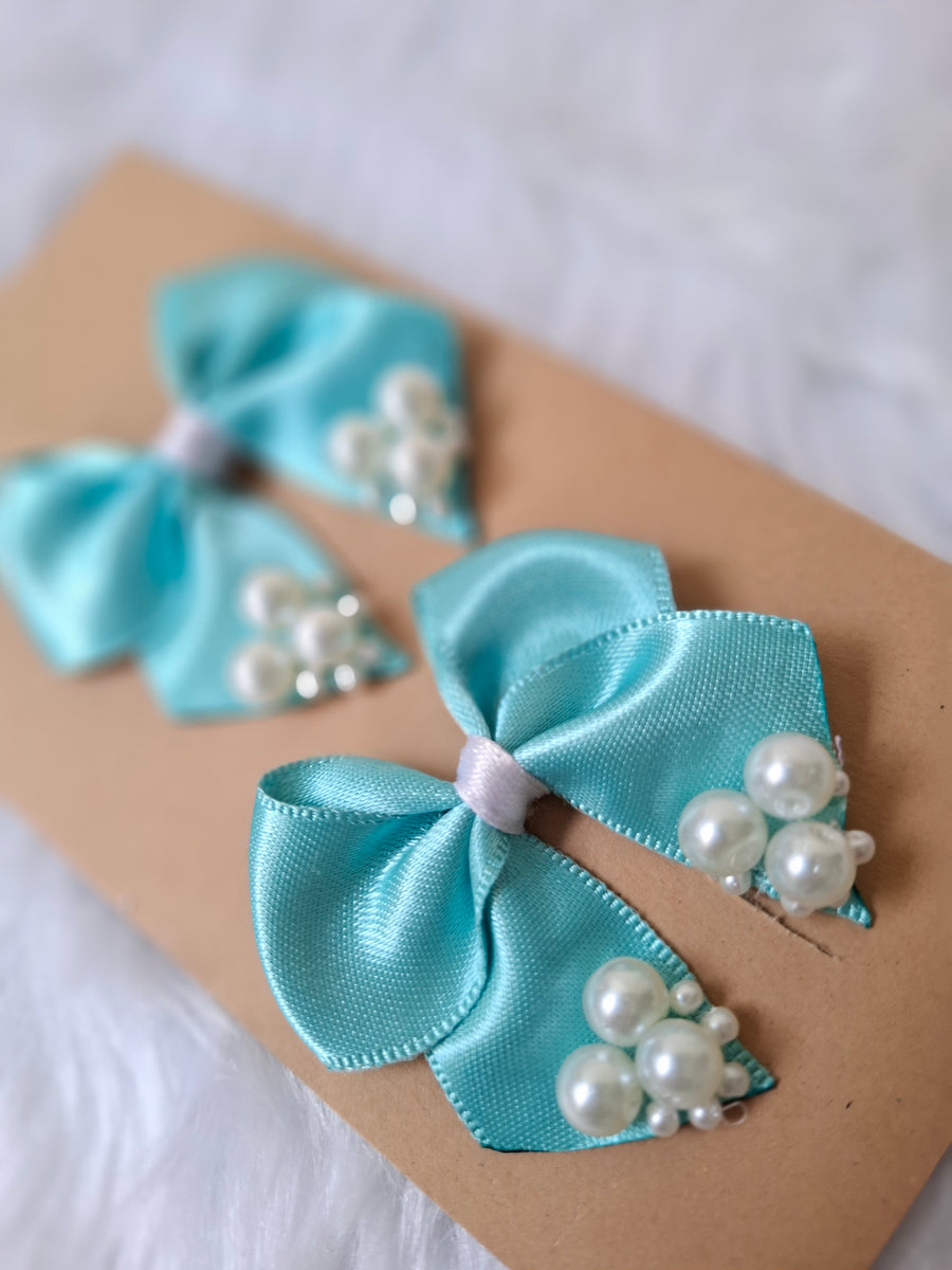 Turquoise Blue Bubble Bliss Bow