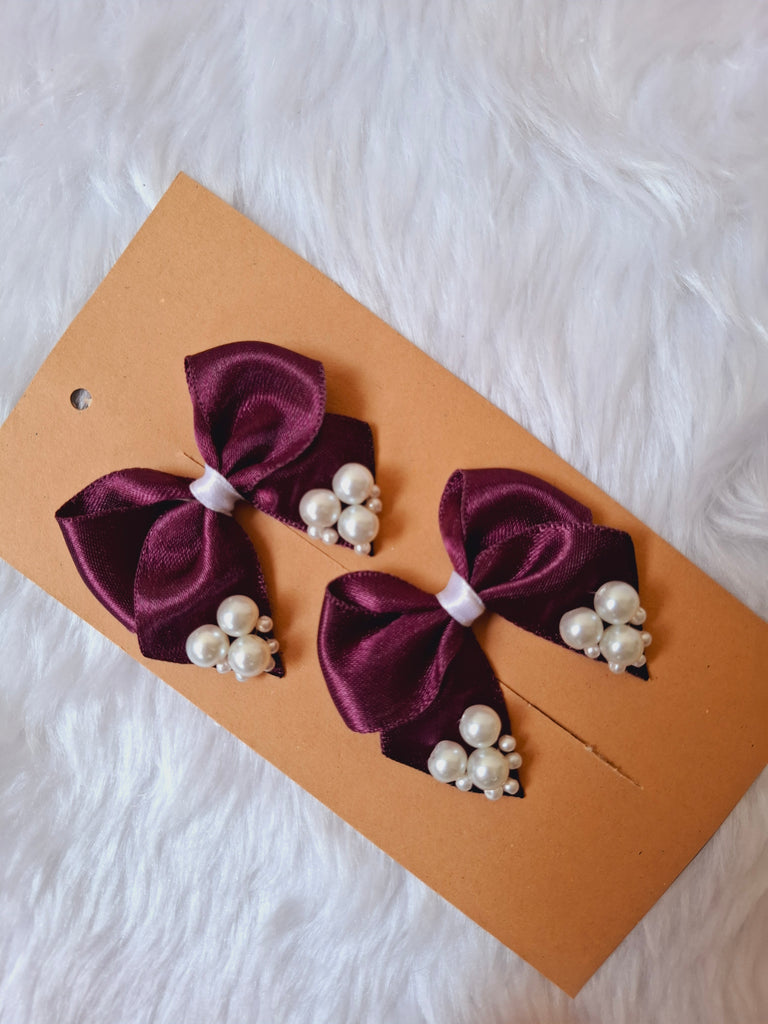 Deep Wine Bubble Bliss Bow