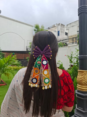 Magenta Mirror Tail Bow