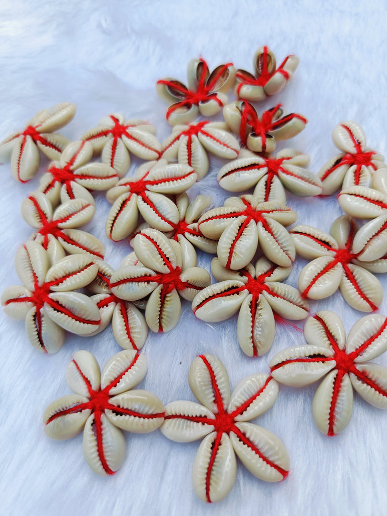 Red Cowrie Flower- pack of 7