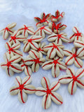 Red Cowrie Flower- pack of 7