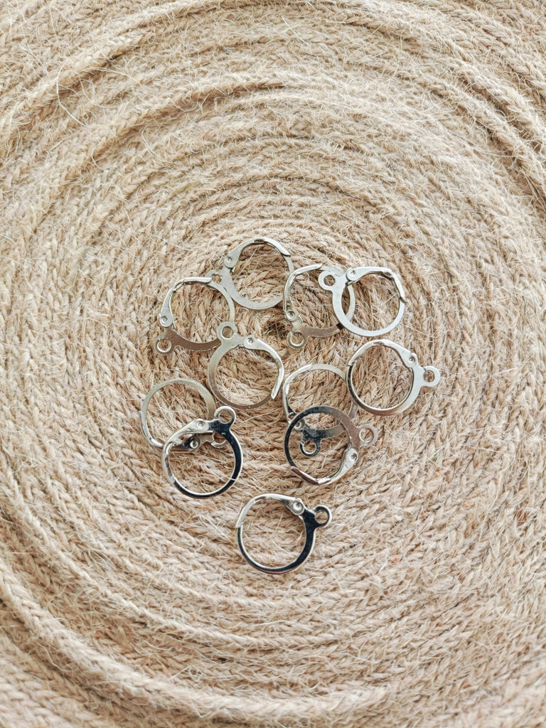 Silver Leverback Earring Hooks – 20 Pieces (10 Pairs)
