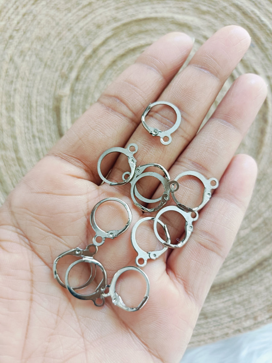 Silver Leverback Earring Hooks – 20 Pieces (10 Pairs)