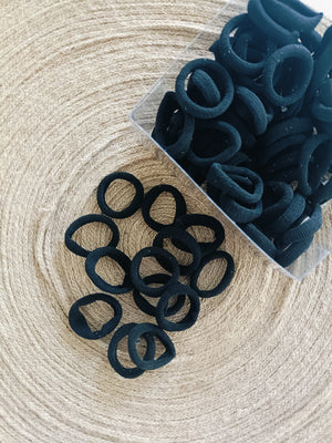 Black Elastic Hair Ties- 50 pieces