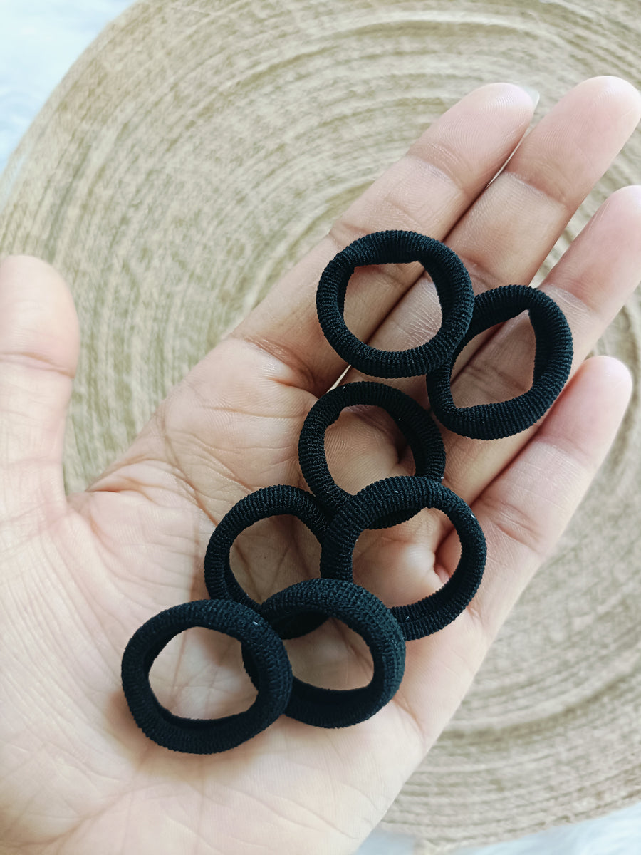 Black Elastic Hair Ties- 50 pieces