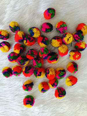 Multicolor Small Pom Pom- 100 piece