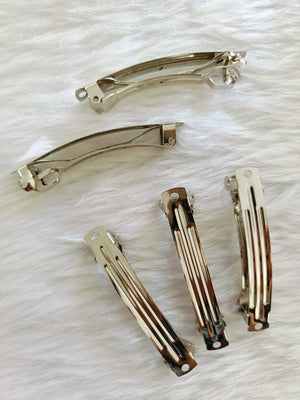 Silver Metal Barrette Clip 10 Piece