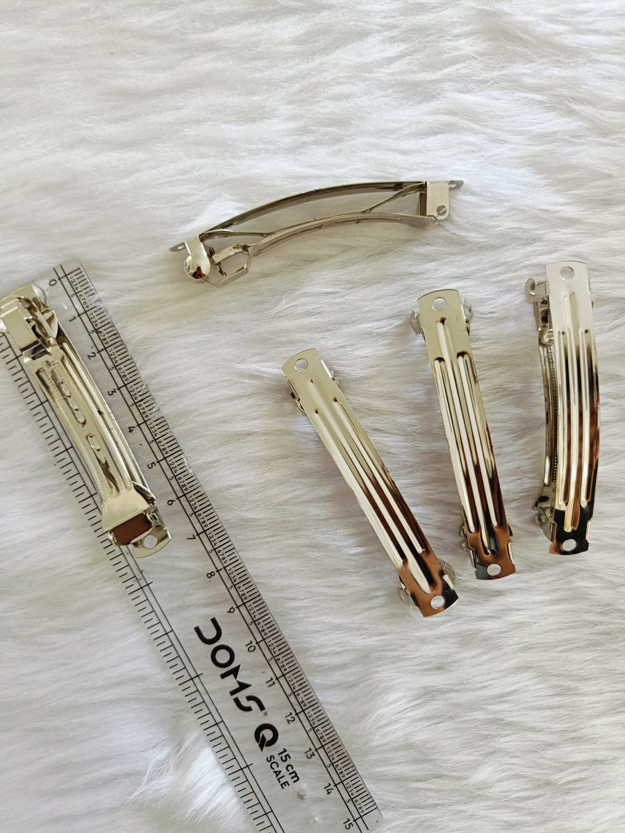 Silver Metal Barrette Clip 10 Piece