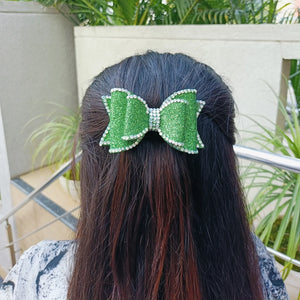 Green Crystal Twist bow