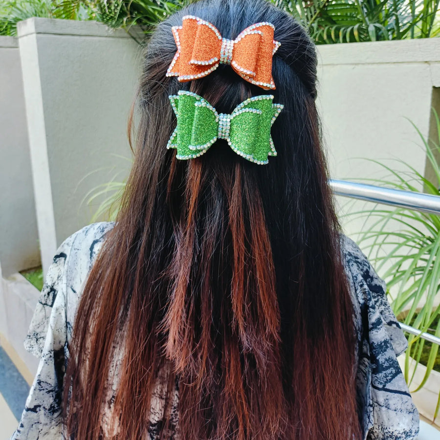 Green Crystal Twist bow