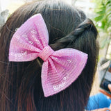 Baby pink Sparkle Sequin Bow
