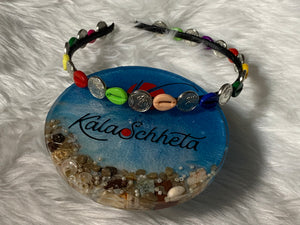 Multi dark cowrie gini headband