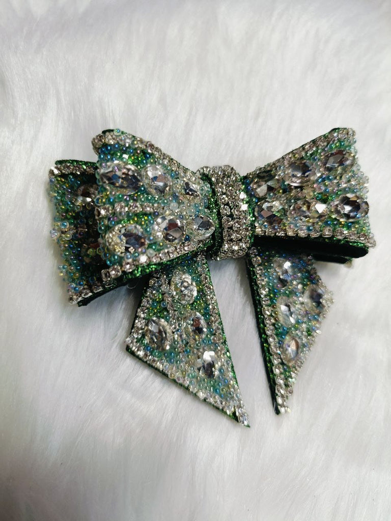 Green bling fling bow