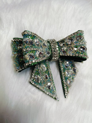 Green bling fling bow