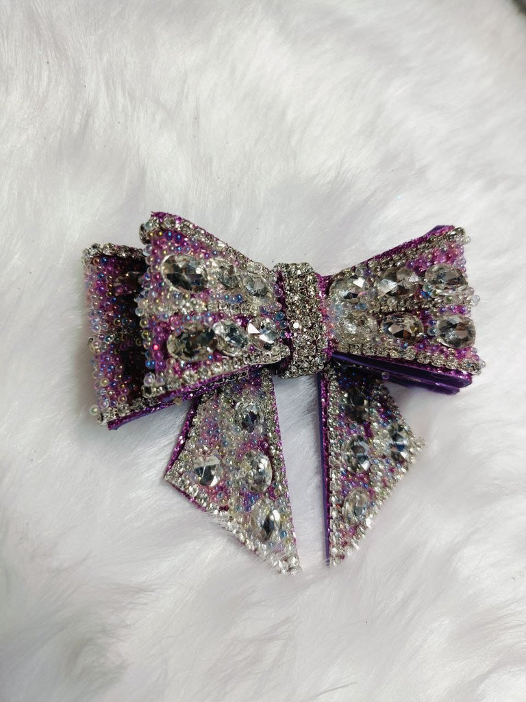 Purple bling fling bow