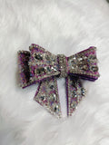 Purple bling fling bow