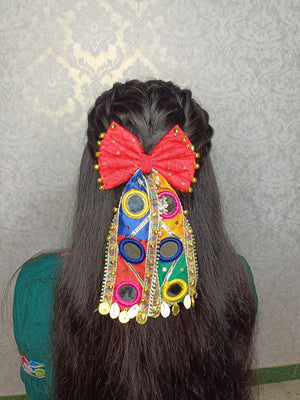 Red Mirror Tail Bow