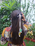green boho scrunchies