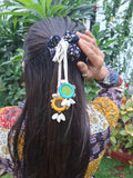 blue boho scrunchies