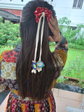 red boho scrunchies