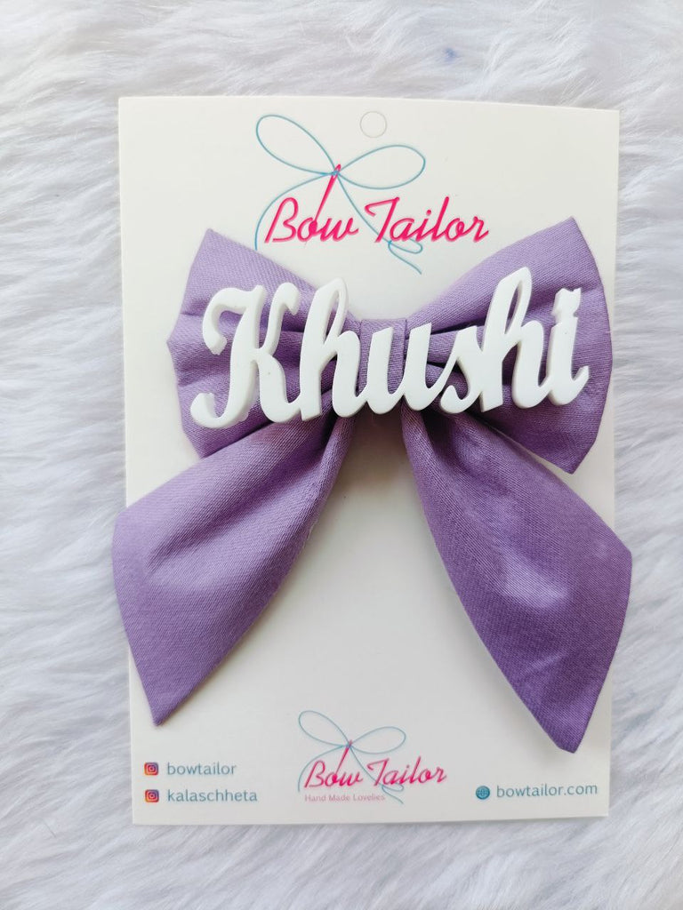 Purple (Lilace) Customize Name Bow