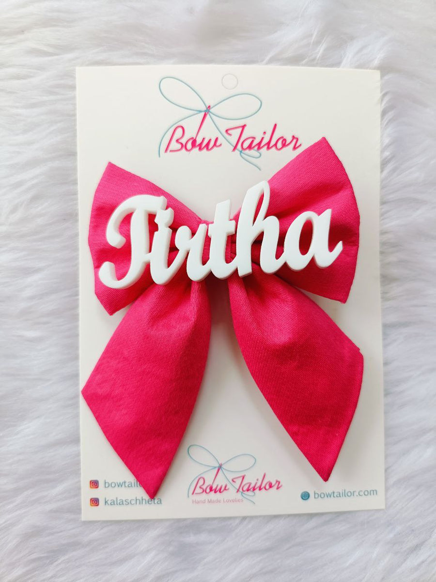 Barbie Pink (solid pink) Customize Name Bow