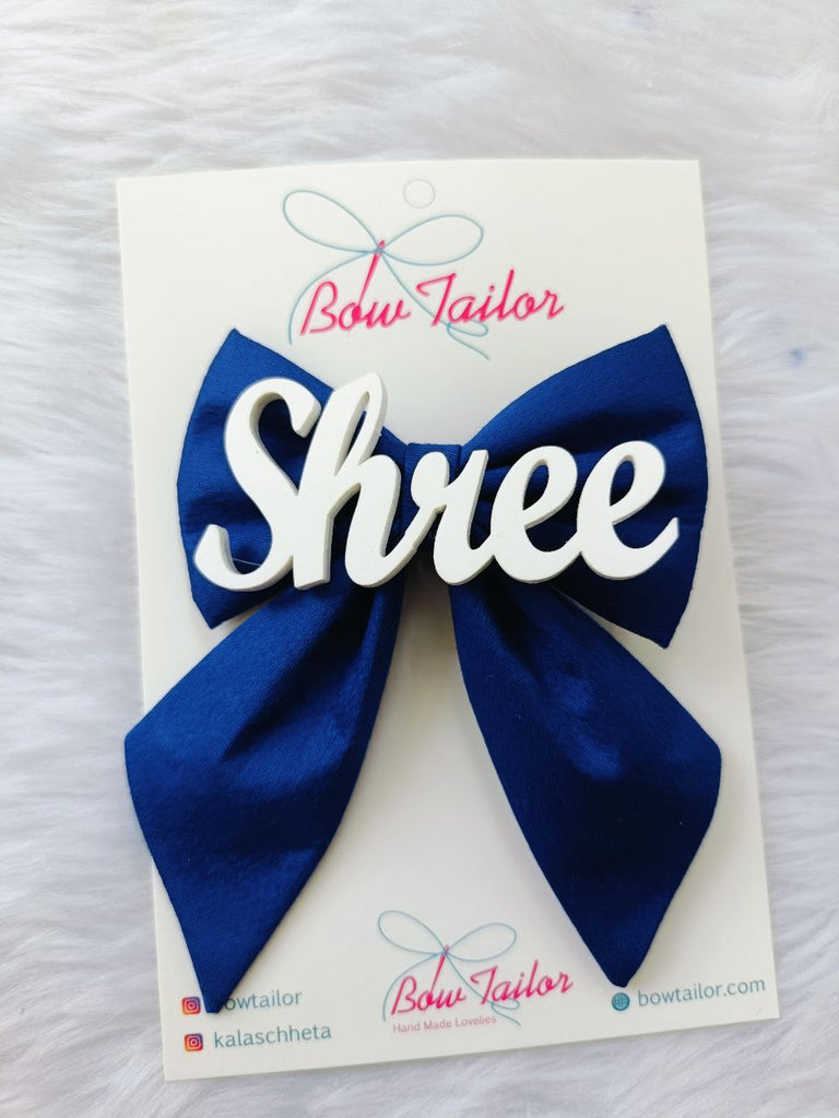 Royal Blue Customize Name Bow