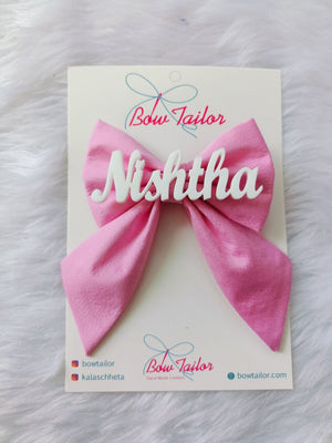Baby Pink Customize Name Bow